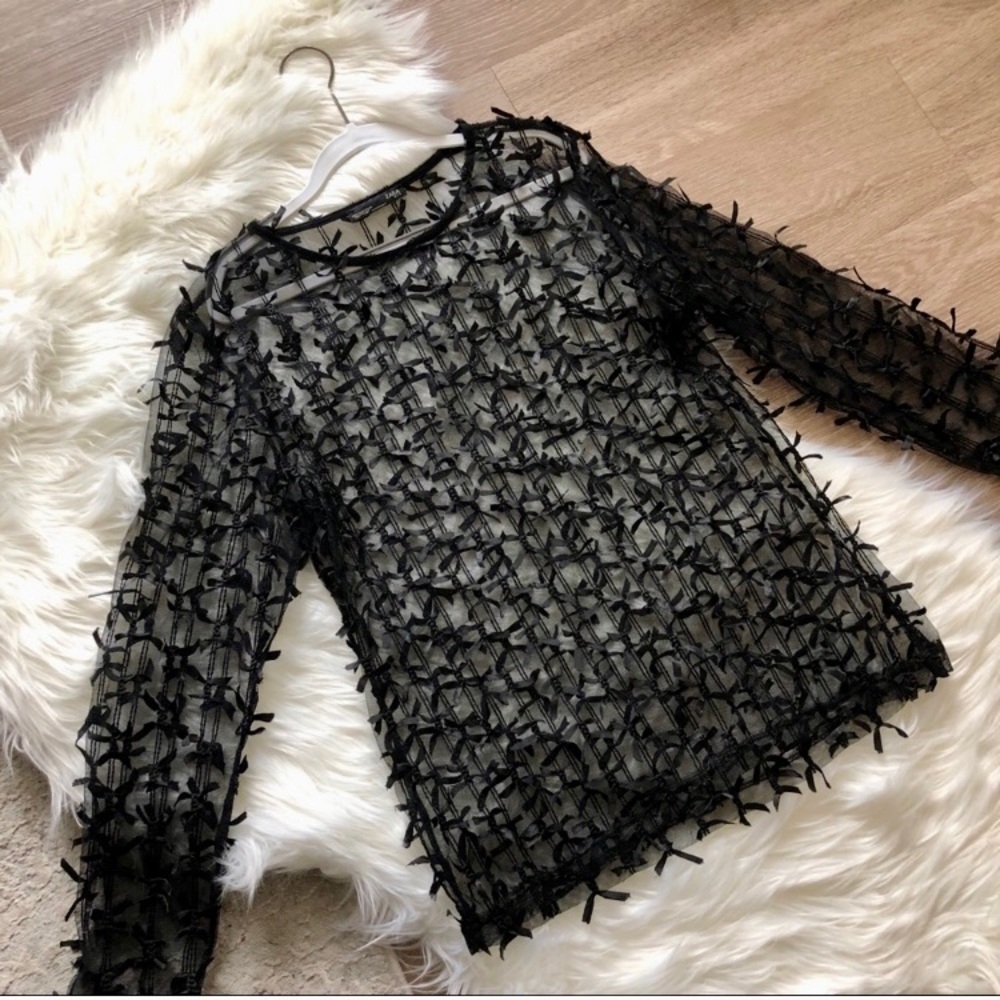 Zara sheer bows top - Picture 5 of 7